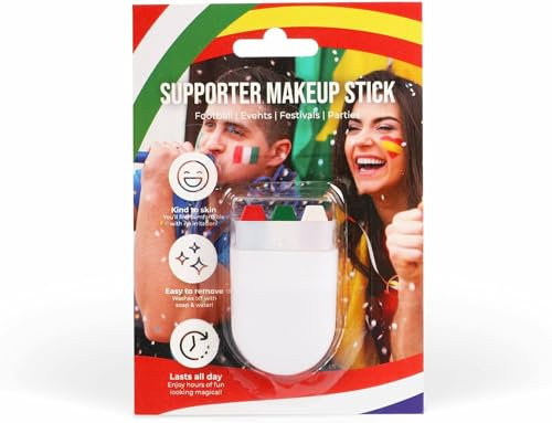 Confezione da 24 stick per il trucco per viso, rosso, verde e bianco, per tifosi sportivi, trucco per viso, calcio, rugby, eventi sportivi