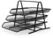 WAYTEX 931104 Corbeilles à courrier en Mesh Métal coulissantes Noir, Trieur de Bureau sur 3 Niveaux, en Fils Métalliques, Organiseur de Bureau pour Documents