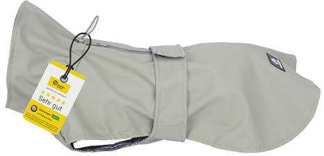 Wanderpfote Hunderegenmantel in Grau, Größe L – Hundemantel Stilvoll und Elegant – wasserdichte Hundejacke - optimal für kleine und mittelgroße Hund – minimalistische Hunderegenjacke