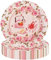 BOKFJBP 50 Stück Pappteller, Geburtstag Partygeschirr Blumen Einweg 18cm Party Teller Elegantes Geschirr für Geburtstag Party Dekorationen Tee Party Hochzeit Weihnachten Neujahr