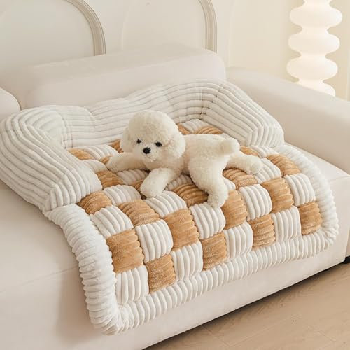 SAYEYBU Flauschiges, Beruhigendes Hundebett, Sofaschutzmatte FüR Haustiere, SofabezüGe FüR Haustiere, Sofamatte FüR Haustiere, rutschfeste SofabezüGe FüR Haustiere,Orange,70 * 70cm
