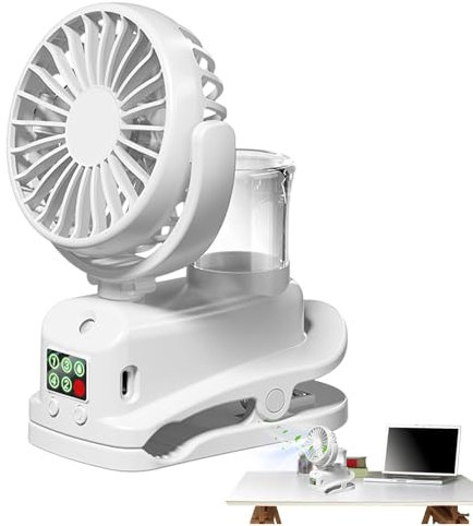 Ventilador de nebulización portátil, Mister Fan | Ventilador de pulverización de agua con pantalla digital,Ventilador de mesa de escritorio Mister al aire libre para viajes, trabajo, hogar, camping