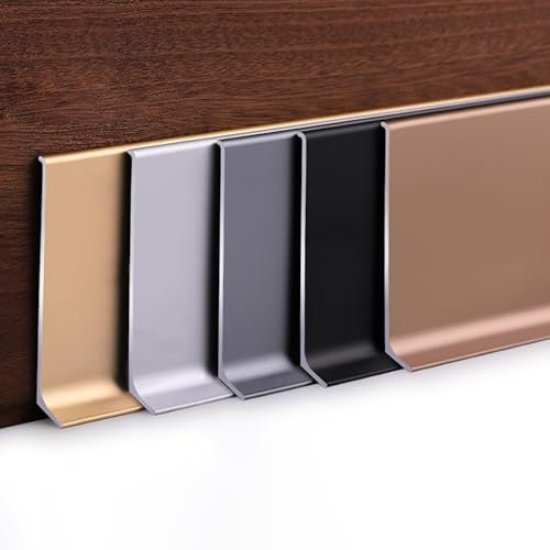 Raouoae Moulures Et Plinthes pour Sols Et Murs 125 Cm* 4 Pièces Protections d'angle pour Plinthes en PVC Garnitures De Finition Professionnelle pour Un Résultat Poli(Champagne Gray,Height: 8cm)