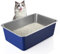 IKITCHEN Caja de arena grande para gatos de acero inoxidable (60 × 40 × 20 cm), caja Litter Box para gatos, gatos y conejos, metal, nunca olores, sin manchas, inoxidable, superficie lisa antiadherente