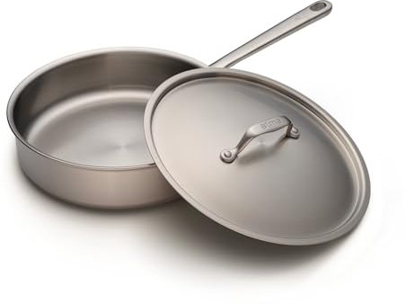 Atma - Sauteuse Inox 24 cm avec Couvercle - Inox 3 Plis - Compatible Tous Feux Dont Induction & Four - Pour Mijoter, Sauter et Frire - Non Toxique, Sans PFAS - Fabriquée en France, Garantie à Vie