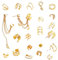 Kotkiddy 22 pièces de boucles d'oreilles dorées pour femme sans perceuse, légères, ajustables et hypoallergéniques, faux clip-on cartilage papillon chaîne torsadée helix set