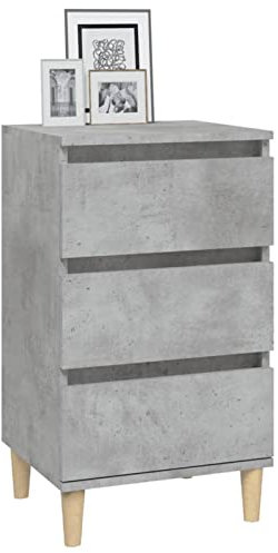 Nachttisch Truhe mit 3 Schubladen Nachttisch in Grau Wohnzimmer Schlafzimmer Möbel 40x35x70cm