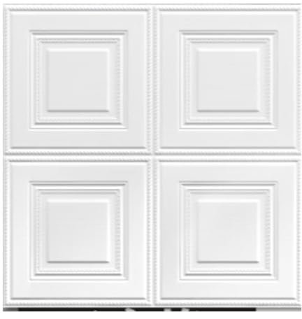Ceiling tiles panels coving Removable Glue Up Ceiling Tiles For Renters Waterproof, Wainscoting Panels For Cover Water Stains/ Cracked/ Damaged Top On Ceiling, Self Adhesive Decorative Baffle(Set of 1