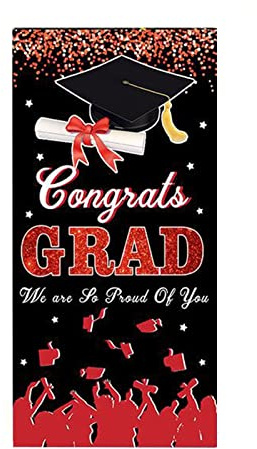 Graduierung Saison Hintergrund Banner Dekoration Artikel Flagge hängende Feier Fahne Mit Ösen (Red, One Size)