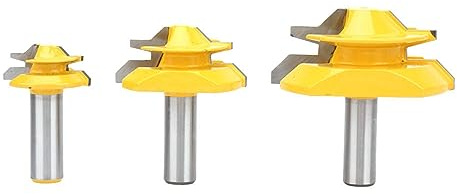 Lock Miter Glue Joint Router Bit 45 Degree 3pcs Woodwork Tenon Cutter