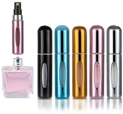 FitDA 5 PCS 5ML Perfume Atomiser Bottles for Travel