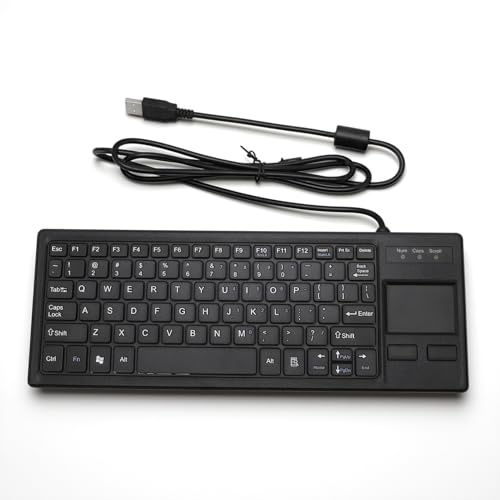 EIMSOAH Industrial Keyboard with Touchpad, Mechanical USB Keyboard IP68, Built in USB Hub, with Scissor Key Structure for Laptop Notebook PC