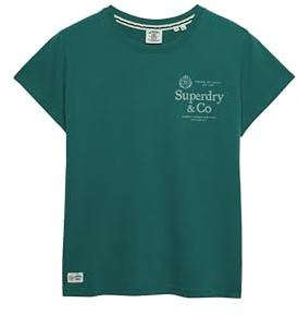 Superdry Damen Luxe Casual Classic T-Shirt Piniengrün 36
