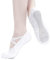 tanzmuster Ballettschuhe Mädchen - DANI - ganze Ledersohle- Weiß Größe 30 - Ballettschläppchen für Kinder - weiße Tanzschuhe fürs Ballett