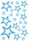 Samunshi® Wandtattoo Sterne Set 'Outline' 14x2,5cm6x5cm2x7,5cm1x10cm hellblau