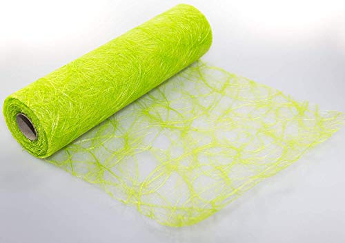1 Rolle Sizoweb Vlies, 30 cm x 25 m, kiwigrün (Farbnummer: 6280), Tischläufer, Tischband. Ideal für Dekoration bei besonderen Anlässen wie Hochzeit, Taufe, Kommunion, Weihnachten und viele mehr.