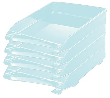 Leitz Briefkorb, A4, 4er Pack, Transparent, Elegant, 52200002