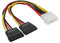 3er Set Strom Y-Kabel intern, 1x 13,34cm (5,25) an 2X 15pol SATA, 0,2m