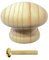 Merriway BH01265 (4 Pcs) Wooden Cupboard Cabinet Door Knob-Pine, Unlacquered with Bolt & Insert 35mm (1.3/8 inch) - Pack of 4 Pieces, Brown