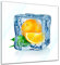 Bilderdepot24 Glasbild - Eiswürfel Orange - 20x20 cm - Deko Glas - Wandbild aus Glas - Bild auf Glas - moderne Bilderdepot24 Glasbilder - Glasfoto - Echtglas