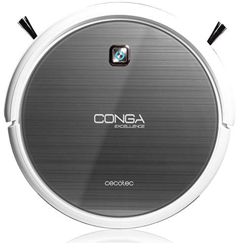 Cecotec Conga Excellence - Robot aspirador (4 en 1, barre, aspira, pasa la mopa y friega el suelo, silencioso, programable) color blanco