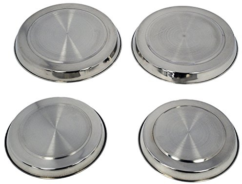 CookSpace 4 Piece Stainless Steel Round Pull On Hob Cover Protector Lid Set