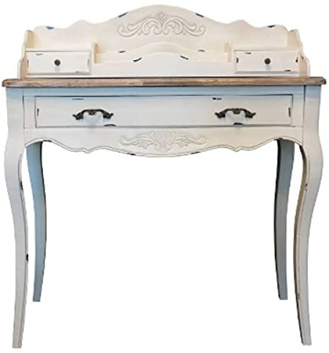 Casa Padrino Landhausstil Sekretär Antik Weiß/Braun 90 x 40 x H. 102 cm - Sekretär im Shabby Chic Look