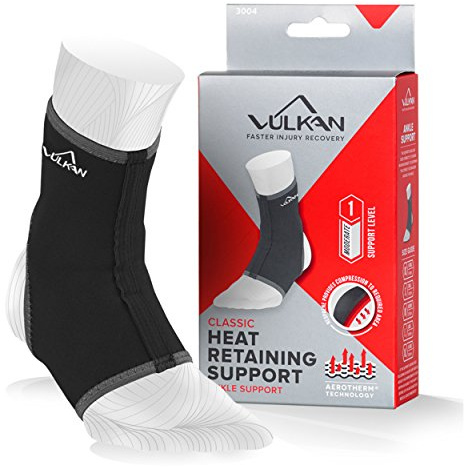 Vulkan Ankle Support, Classic 3004, X-Small, New Style, Ankle Sleeve, Breathable Compression for Sprains, Strains, Arthritis, Sore Joints, Weak Ankles, Wear During Sports, Exercise, Men and Women