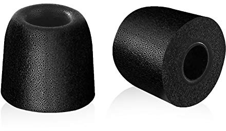 SIMOLIO Wireless TV Headset Replacement Ear Tips, Noise Isolation Memory Foam Earbuds for Under-Chin Headsets, Soft Replacement Earbuds for SIMOLIO Wireless TV Headphones (Black, 5 Pairs, Small Size)