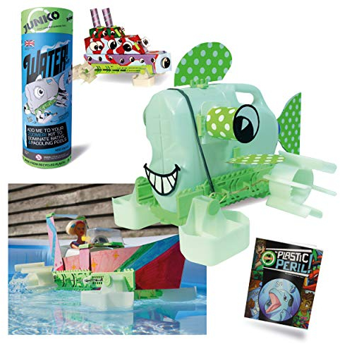 JUNKO Kit Eau Construire des Bateaux DE Jeu DE Junk. Jouet de Bain et de pataugeoire. Ajouter au Zoomer ! Kit. Le Nouveau Jouet de Construction Qui est Bon pour la planète - Plastique RECYCLÉE