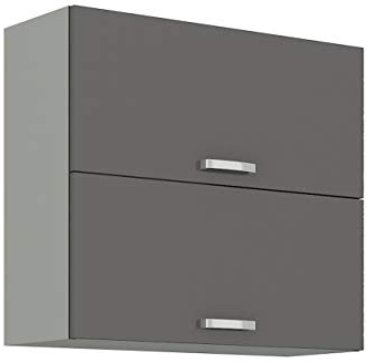 Küchen Hängeschrank 80 Hochglanz Grau Küchenzeile Küchenblock Küche Grey Bianca