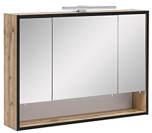 Schildmeyer Spiegelschrank Max 141880, eiche landhaus Dekor, 80,0 x 16,0 x 65,6 cm