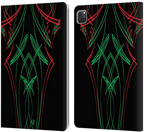 Head Case Designs Verde La Teja de Raya Diplomática Carcasa de Cuero Tipo Libro Compatible con Apple iPad Pro 11 2020/2021 / 2022