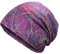 ZLYC Damen Slouch Beanie Leicht Weich Jersey Mütze Blumen Turban Hut,Löwenzahn Violett,Gr. Einheitsgröße