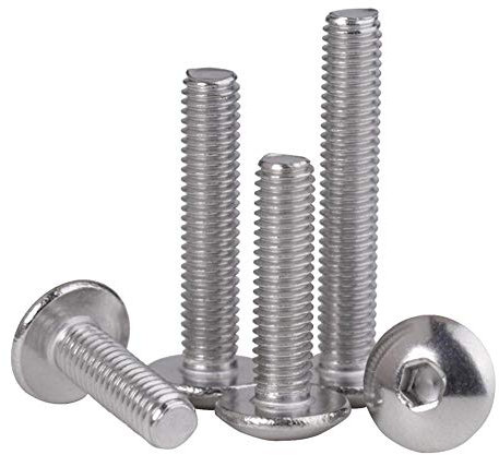 Große Sechskantschraube aus Edelstahl 304, Innensechskantschraube M3M4M5M6M8, Halbrundschraube aus Edelstahl-M6 * 50 mm * 2