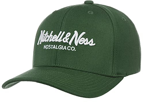 Mitchell & Ness Classic Red Pinscript Snapback, DarkGreen