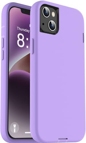 ORIbox Case Compatible with iPhone 13 Case, Soft-Touch Finish of The Liquid Silicone Exterior Feels Purple