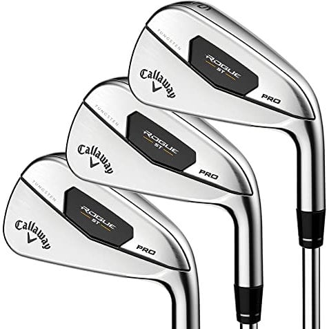 Callaway Golf Rogue ST Pro Iron Set (Left Hand, Steel Shaft, Regular Flex, 3 Iron - PW, Set of 8 Clubs)