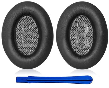 Hoxiver Earpads Cushions Replacement for Bose QC35 (QuietComfort 35) & QC35ii Headphones Ear Pads,Soft Protein Leather,Noise Isolation Foam(Black)