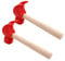 NUOBESTY 2pcs Small Red Wooden Hammers Simulation Pounding Mallets Gavel Beating Toys for Kids Pretend Educational Props