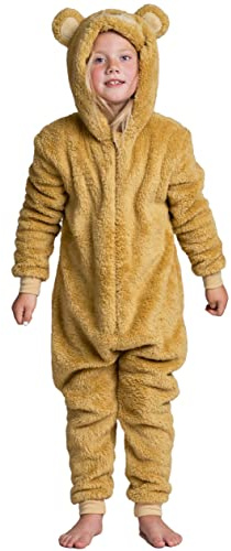 Wunsy Tutina per bambini completamente super morbida e calda in pile a forma di orsetto, per bambini e bambine dai 2 ai 13 anni, Orsacchiotto super morbido, 3-4 Anni