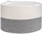 Toplife Extra Large Rope Storage Basket with Handle, Woven Laundry Basket 83L for Blankets, Bedding, Clothes and Toys, 55 * 35 cm, Cream & Dark Grey