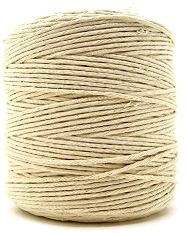 Premium Sandy Beige Macrame Cord, 100 m / 328 ft of 5 mm Thick Natural Cotton Thread Yarn Macrame Rope for Wall Hangings, Plant Hangers, DIY Crafts, Home Decorations, Gift Wrapping (Reel)