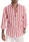 Meilicloth Men's Shirts Long Sleeve Striped Casual Shirt Button Down Regular Fit Tops, Long Lasting Comfort Top for Men Red