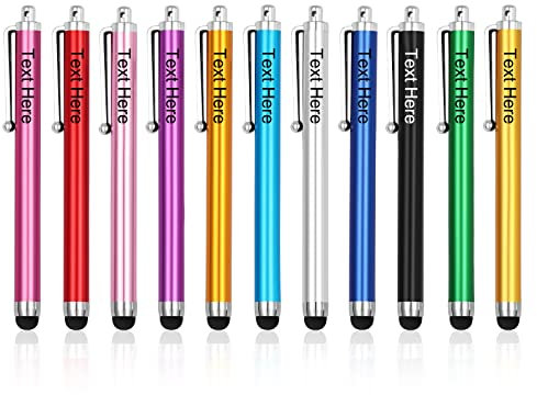 AIVYNA Stylet personnalisé avec Gravure de Texte,11 Stylets pour écran Tactile, capacitif Universel Smartphones et tablettes (11 Couleurs) 11 Farben