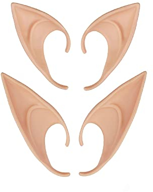 SAGEPL Elfenohren Spitzohren Latex Elf Ears Halloween Ohren-Latex Ohren Spitzohren für Erwachsene Cosplay (Skin Color)