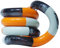 Tangle 85711 Fidget Toy Junior Classic Serie, Antistress Finger Spielzeug, fördert Feinmotorik, beliebig dreh- und kombinierbar, Motorikspielzeug für Kinder ab 3 Jahre, Gray - Grau & Orange