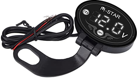 KIMISS Motorcycle Voltage Meter Motorcycle Battery Voltage Meter Motorcycle Speedometer Motorcycle Battery Monitor DC 12V Motorcycle LED Volt Gauge Motorbike