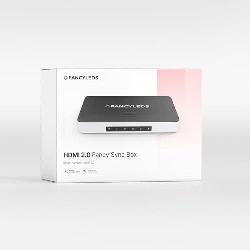 Fancy Sync Box Ambient TV Backlighting Syncing Box HDMI 2.0 All TV Sizes Fancyleds (70 to 90)