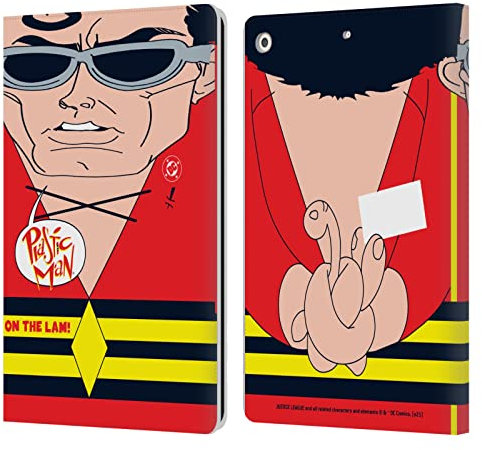Head Case Designs Licenciado Oficialmente Justice League DC Comics Plastic Man Otros Miembros Comic Art Carcasa de Cuero Tipo Libro Compatible con Apple iPad 10.2 2019/2020/2021